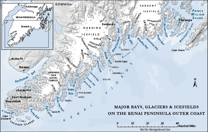 Kenai Fjords Icefield Map